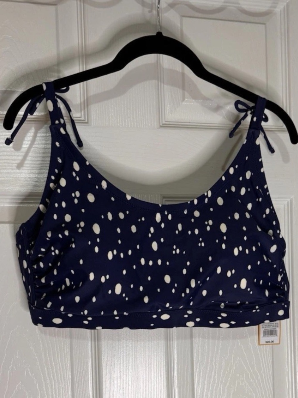 Women’s Navy and White Polka Dot Plus Size Bikini Top